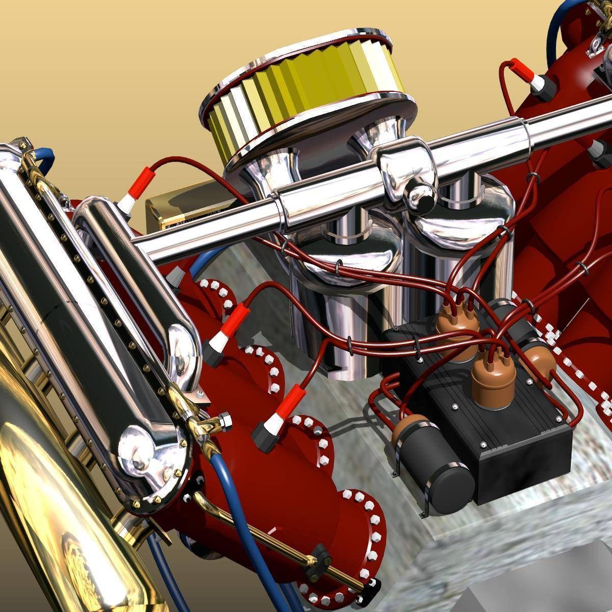 V-8 Marine Engine 3D model_11