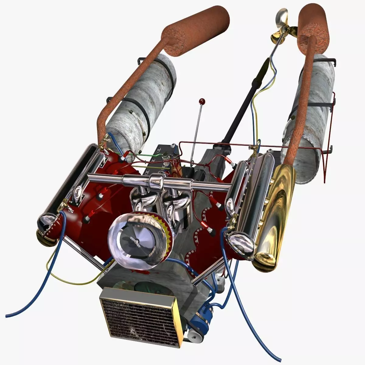 V-8 Marine Engine 3D model_0