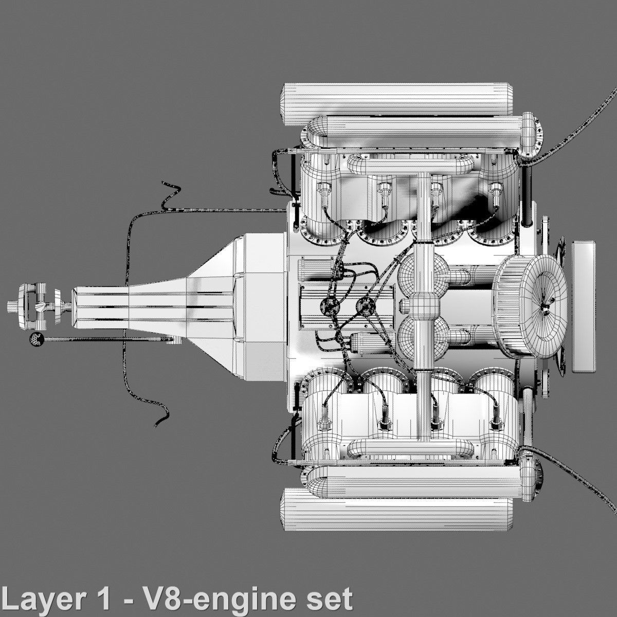 V-8 Marine Engine 3D model_33