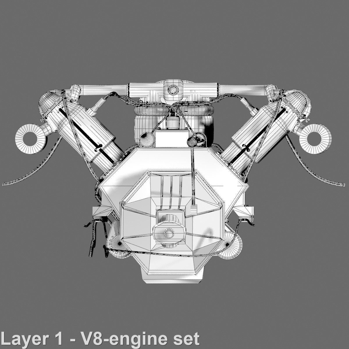 V-8 Marine Engine 3D model_31