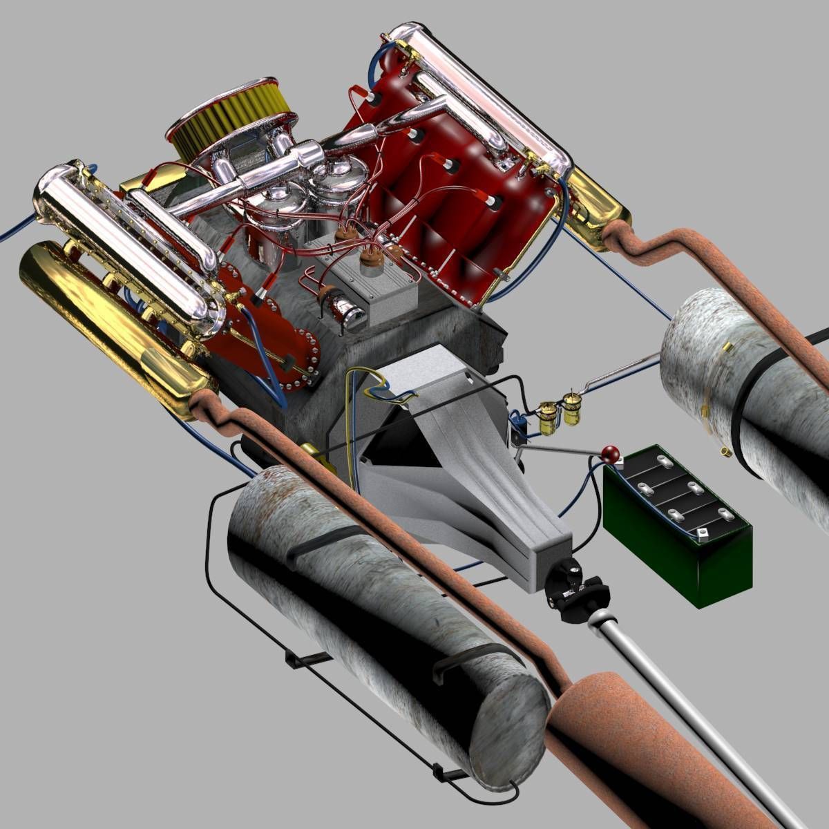 V-8 Marine Engine 3D model_17