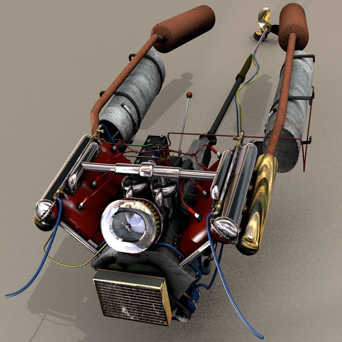 V-8 Marine Engine 3D model_1