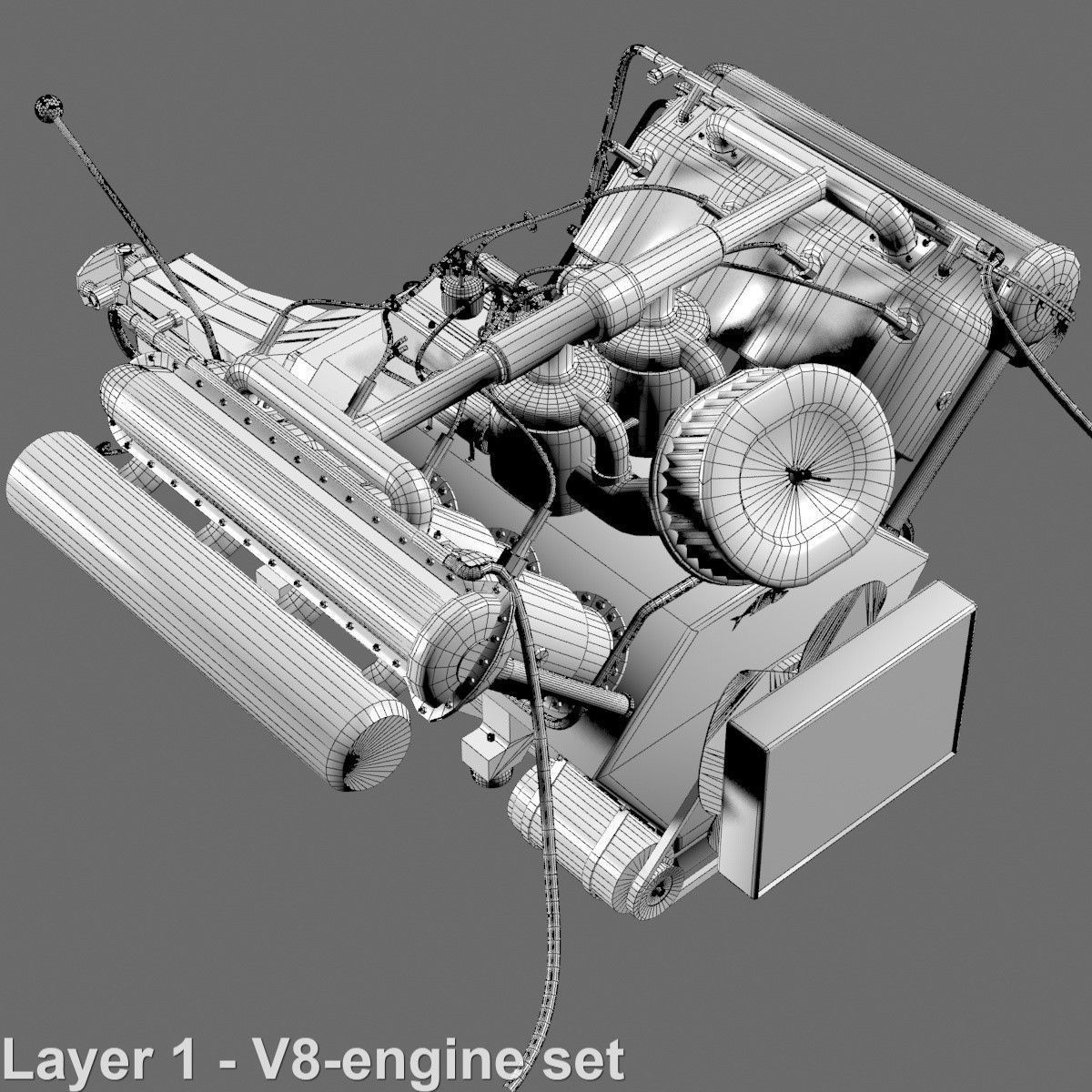 V-8 Marine Engine 3D model_28