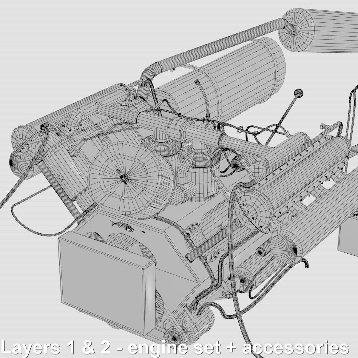 V-8 Marine Engine 3D model_20