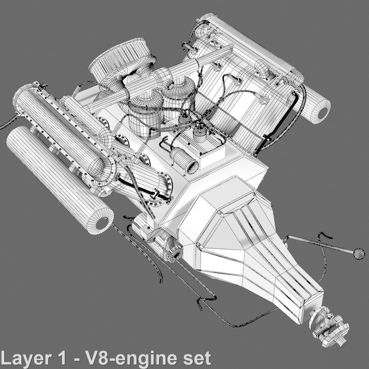 V-8 Marine Engine 3D model_27