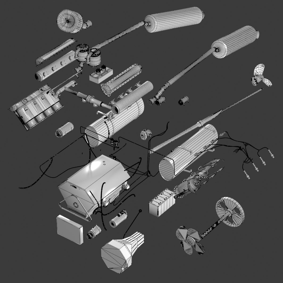 V-8 Marine Engine 3D model_19