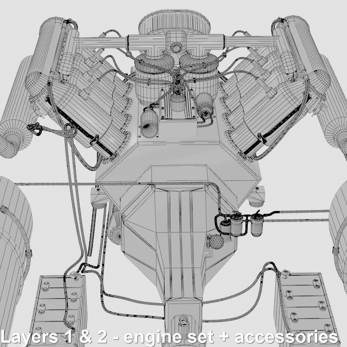 V-8 Marine Engine 3D model_25