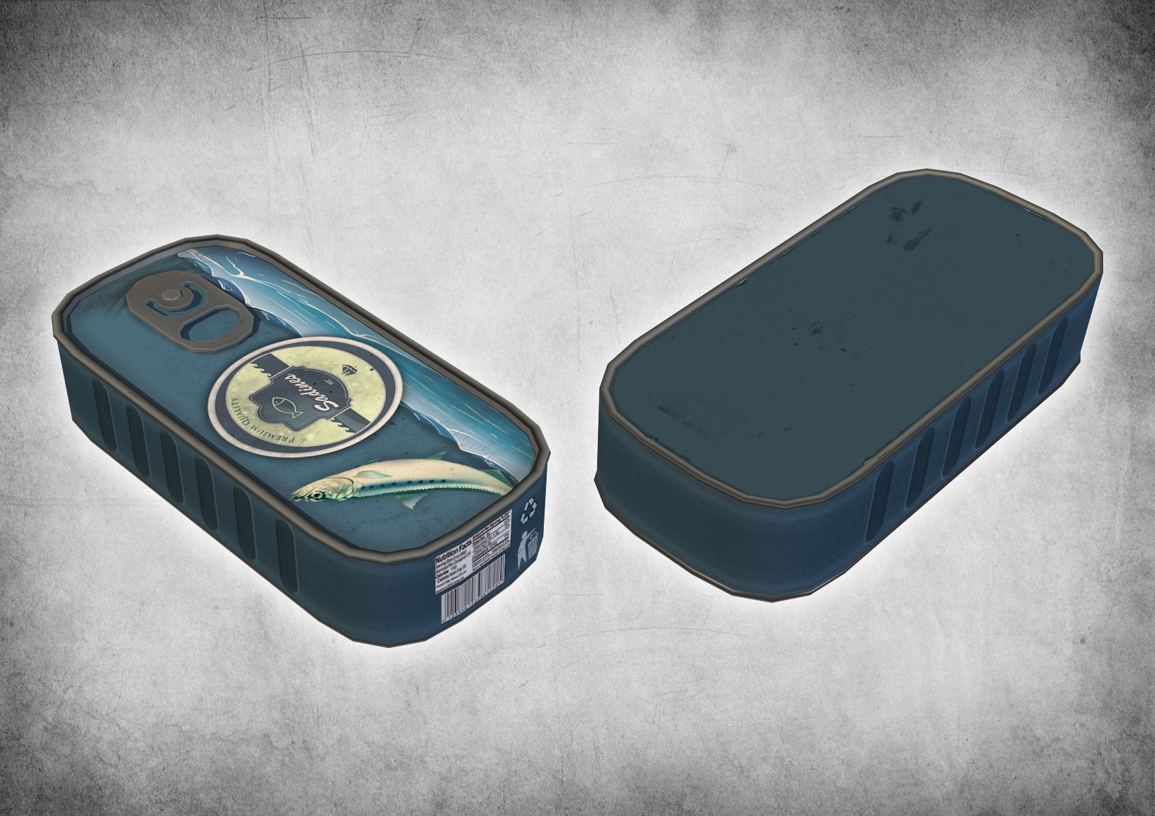Canned Sadines Low-poly 3D model_2