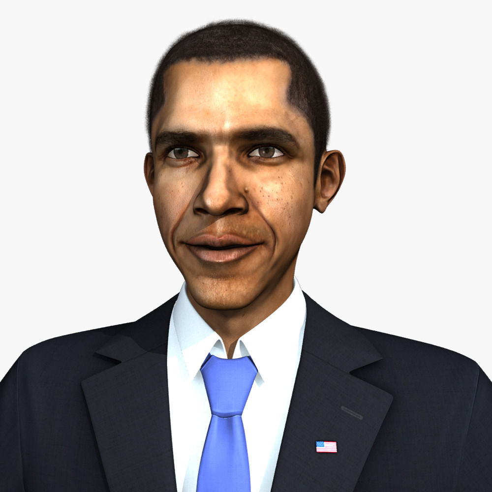 Barack Obama Low-poly 3D model_2