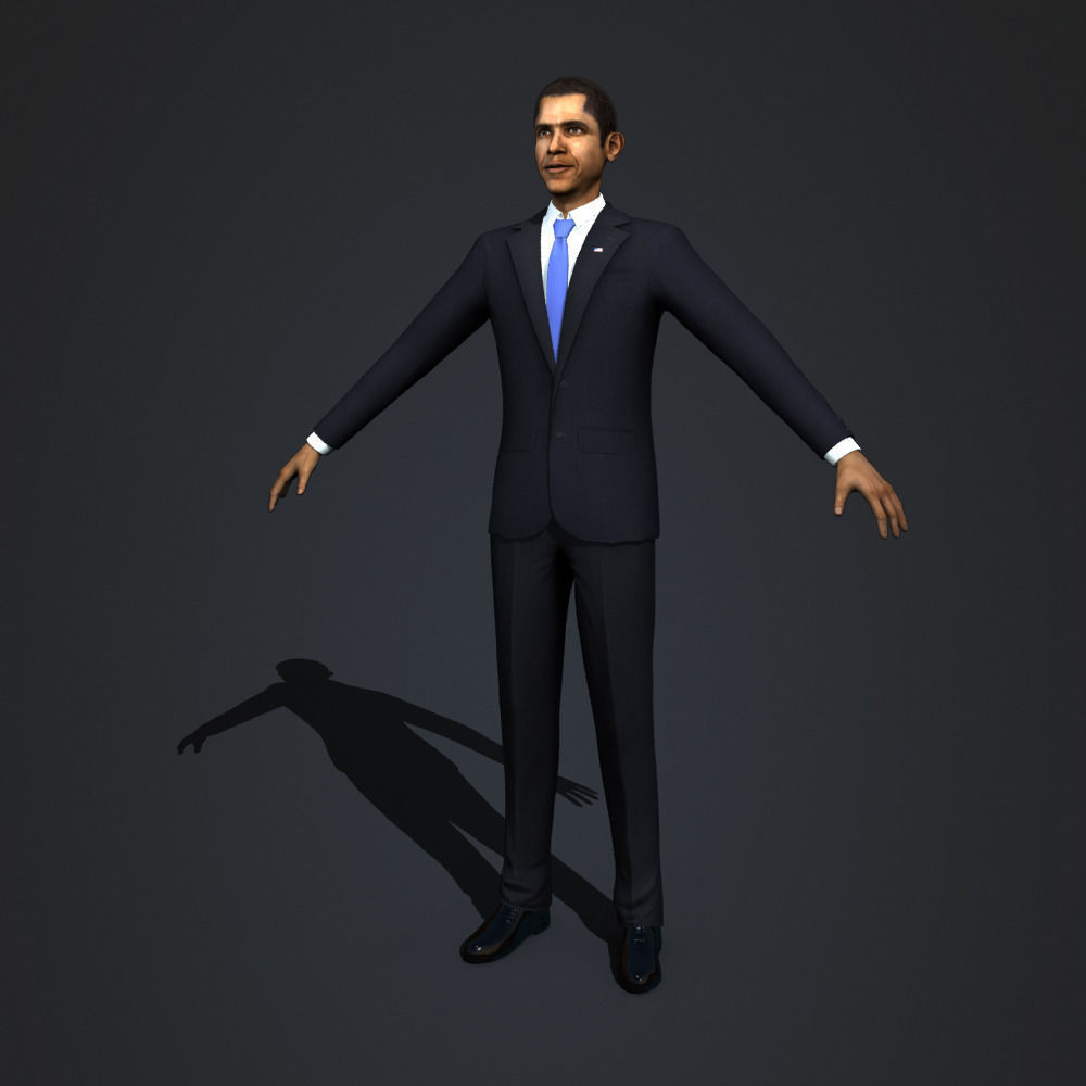 Barack Obama Low-poly 3D model_5