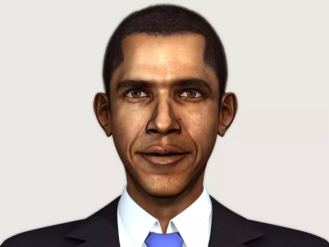 Barack Obama Low-poly 3D model_0