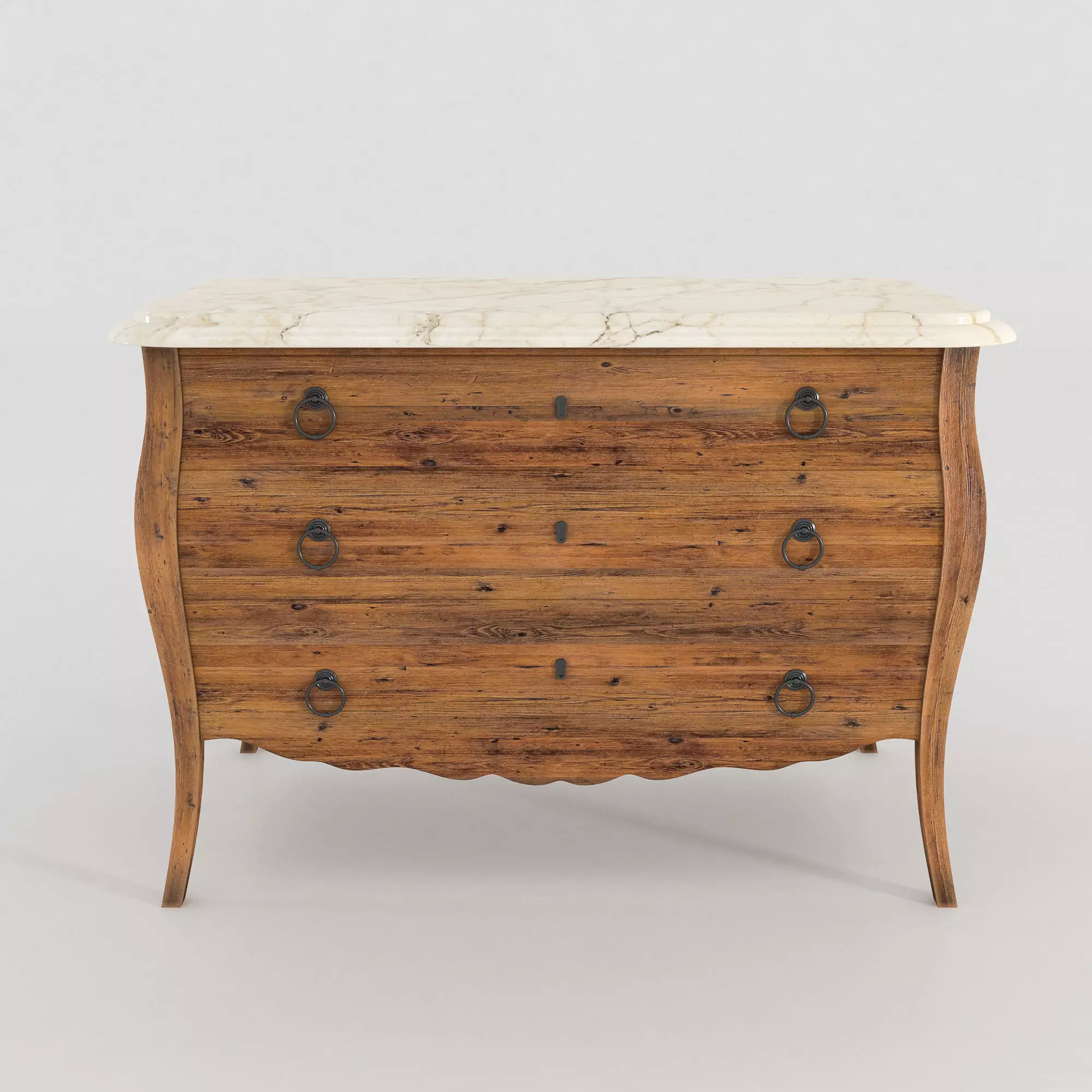 Wooden Bombe Chest 3D model_0