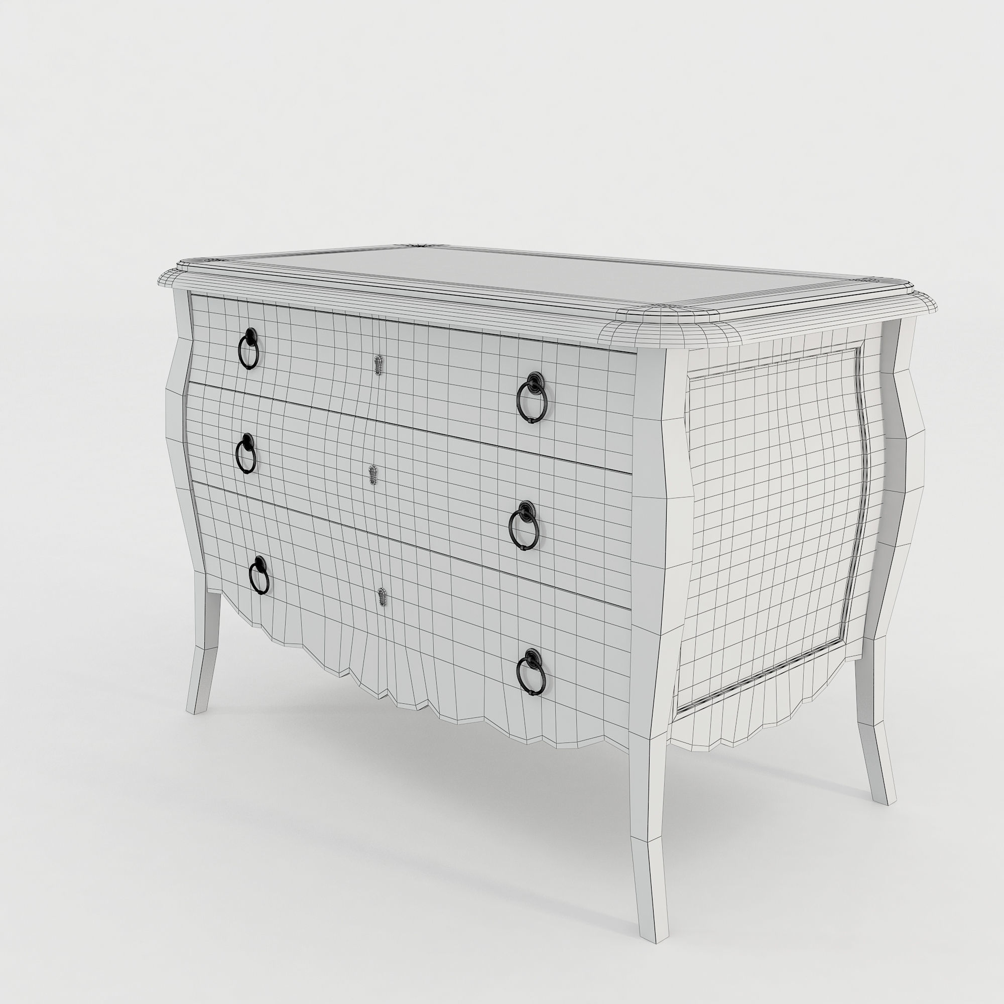 Wooden Bombe Chest 3D model_5