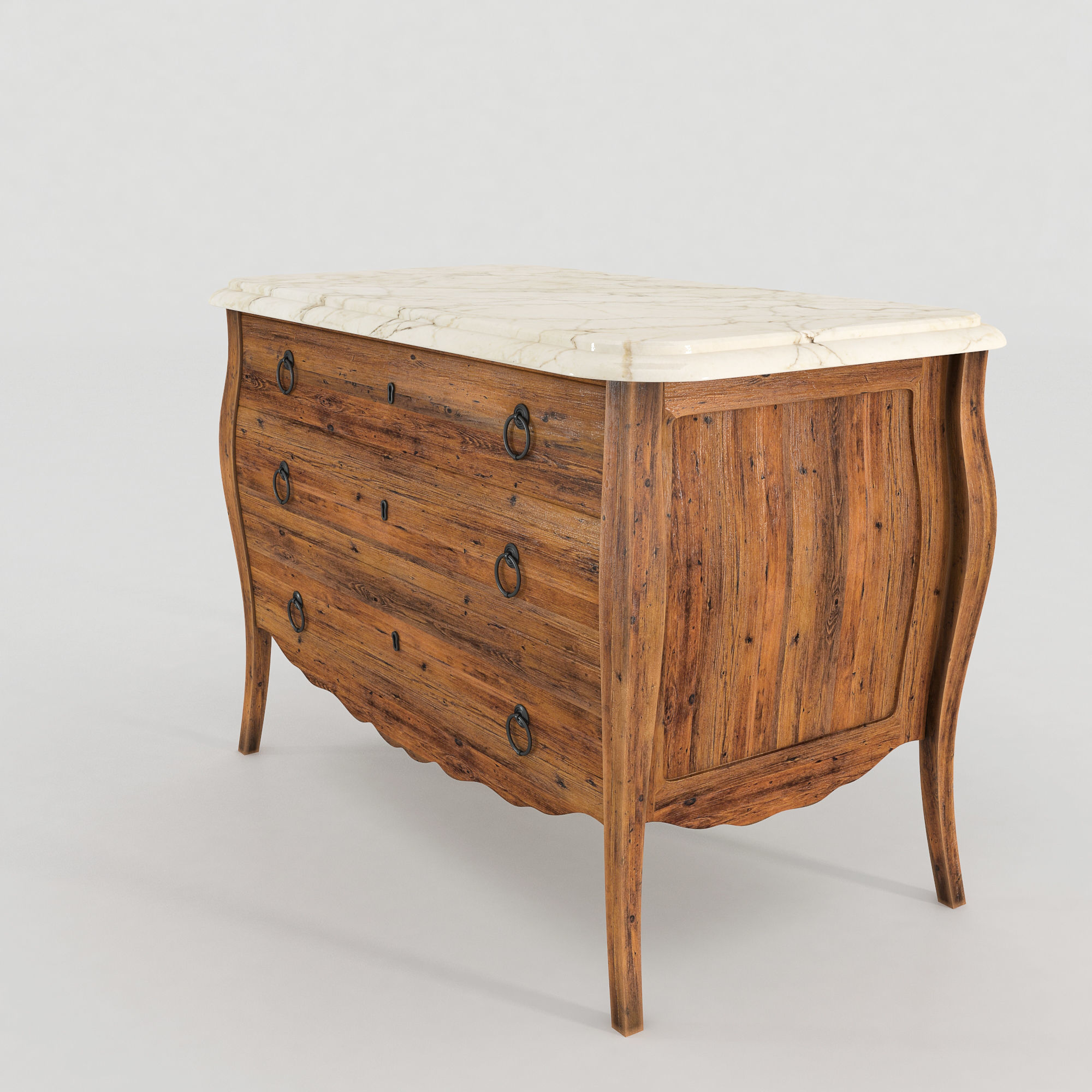 Wooden Bombe Chest 3D model_2