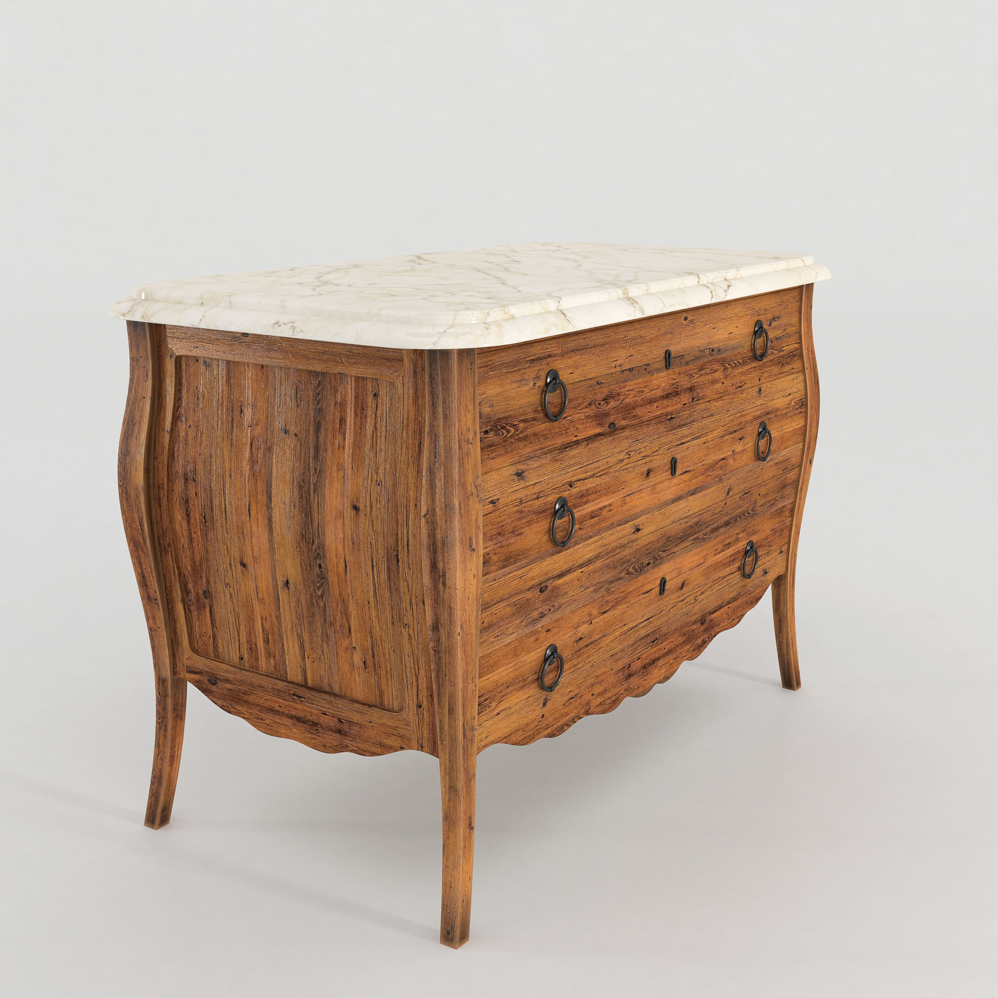 Wooden Bombe Chest 3D model_1