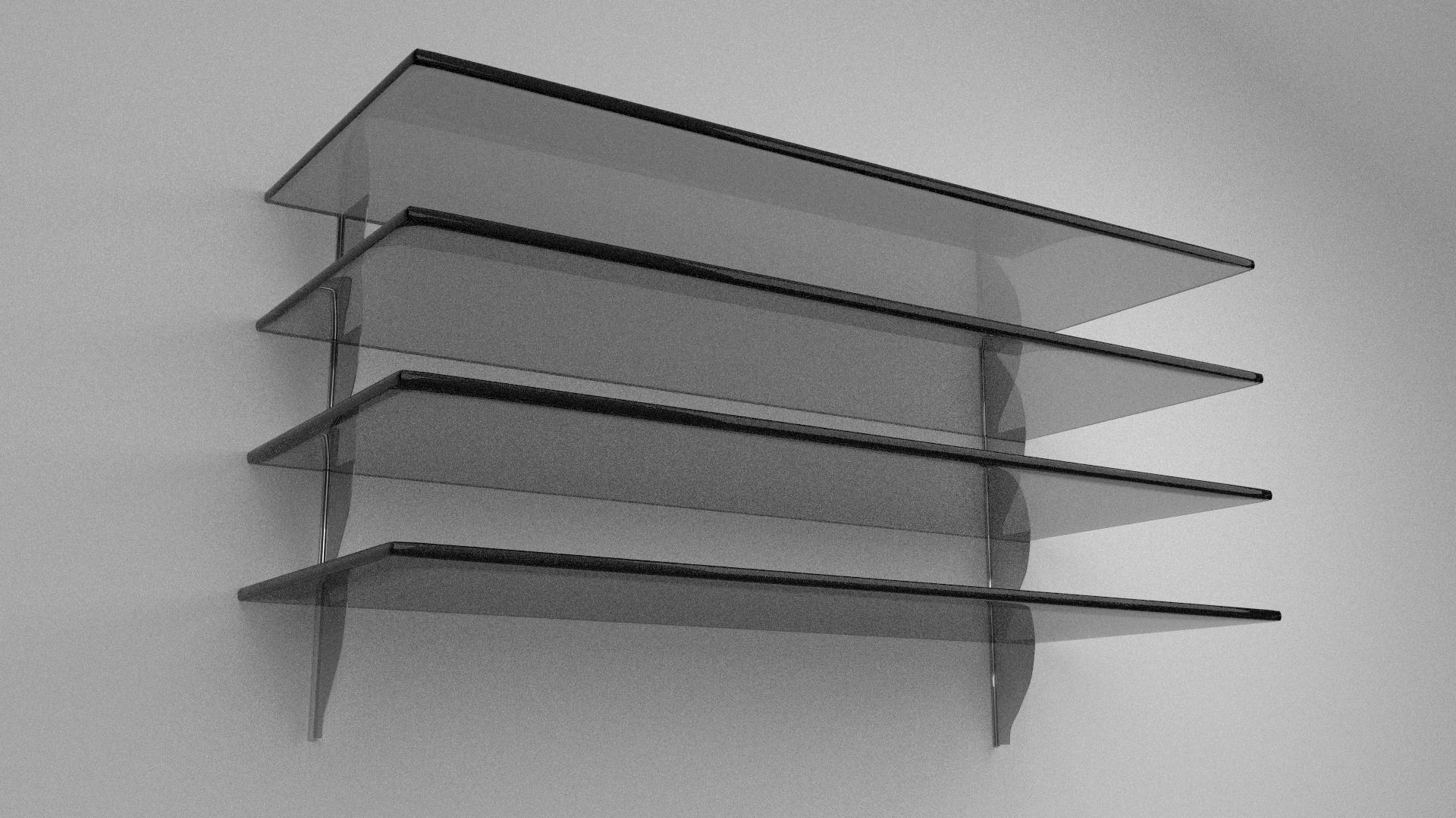Glass Shelves Low-poly 3D model_1