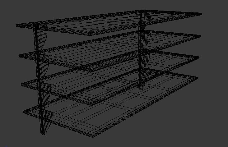 Glass Shelves Low-poly 3D model_2