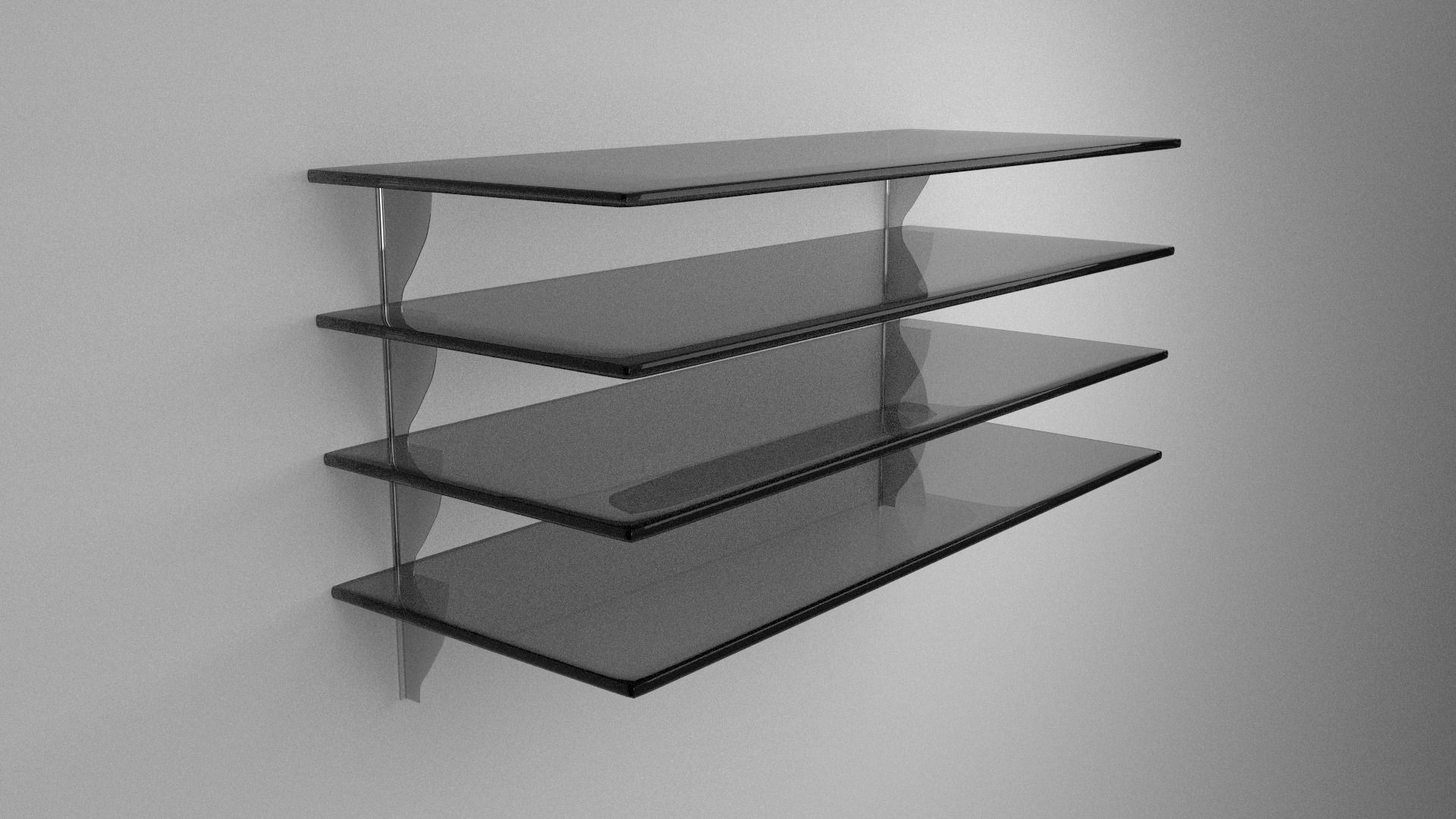 Glass Shelves Low-poly 3D model_0