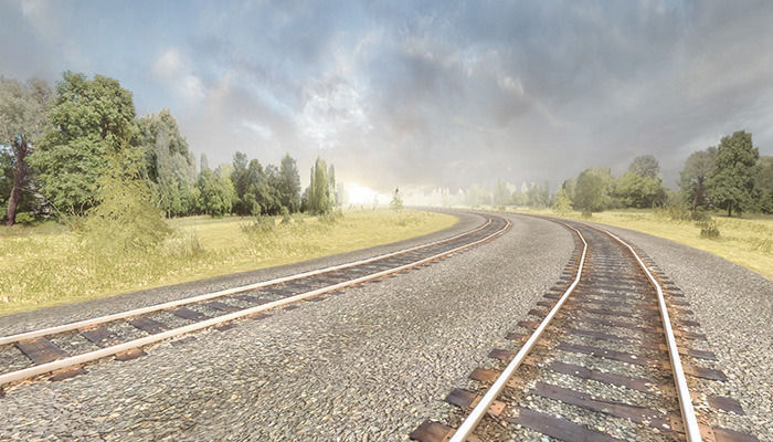 Railway Tracks Pack Low-poly 3D model_2