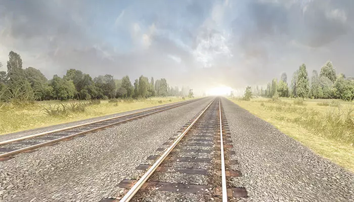 Railway Tracks Pack Low-poly 3D model_0