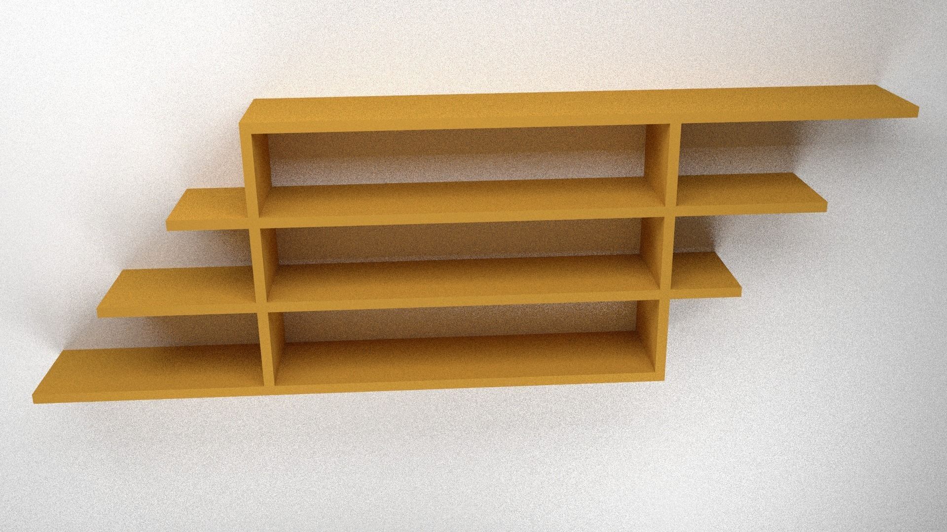 Wooden Shelf Low-poly 3D model_2