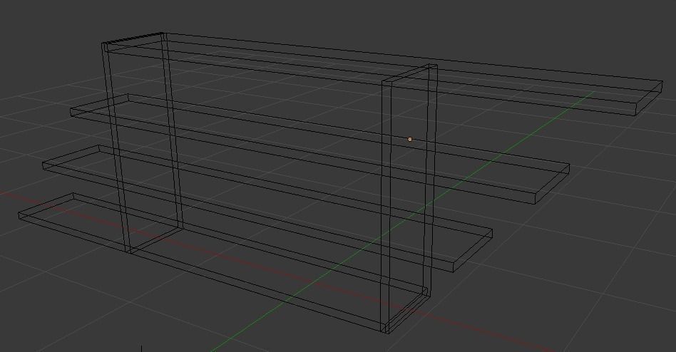 Wooden Shelf Low-poly 3D model_3