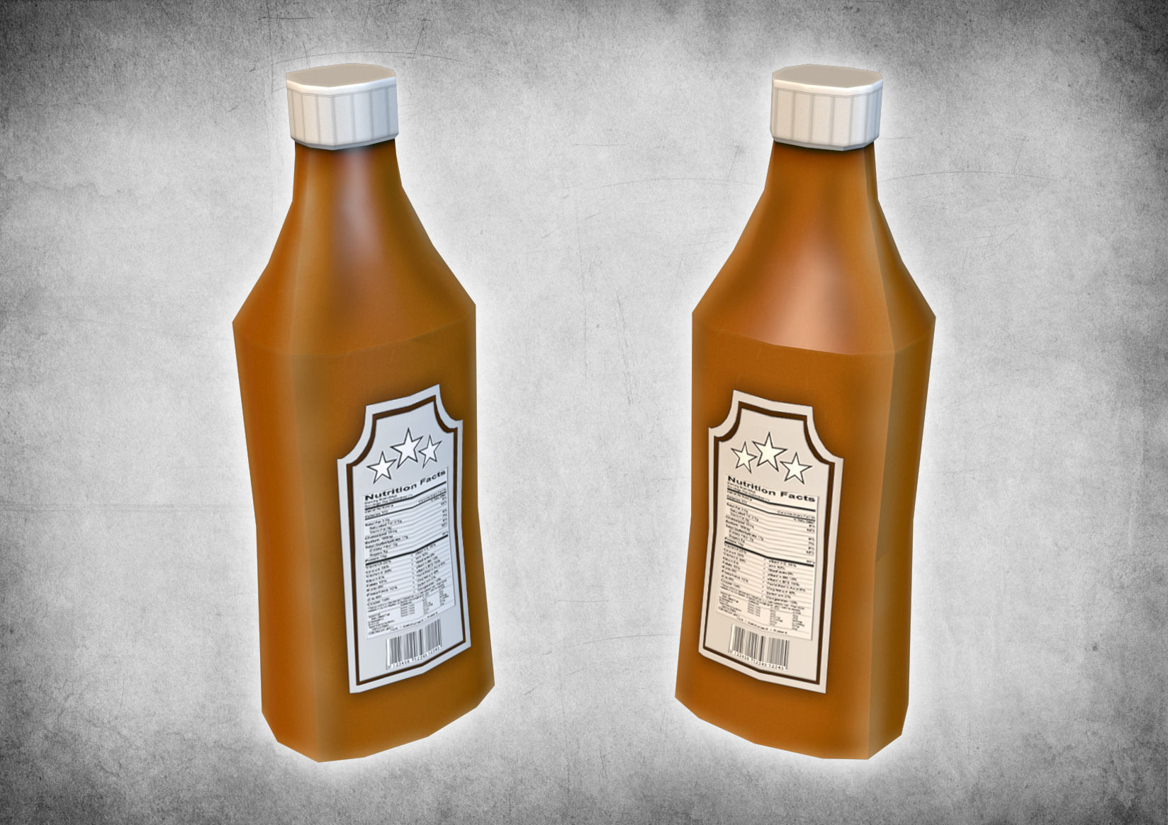 Mustard Bottle Low-poly 3D model_4