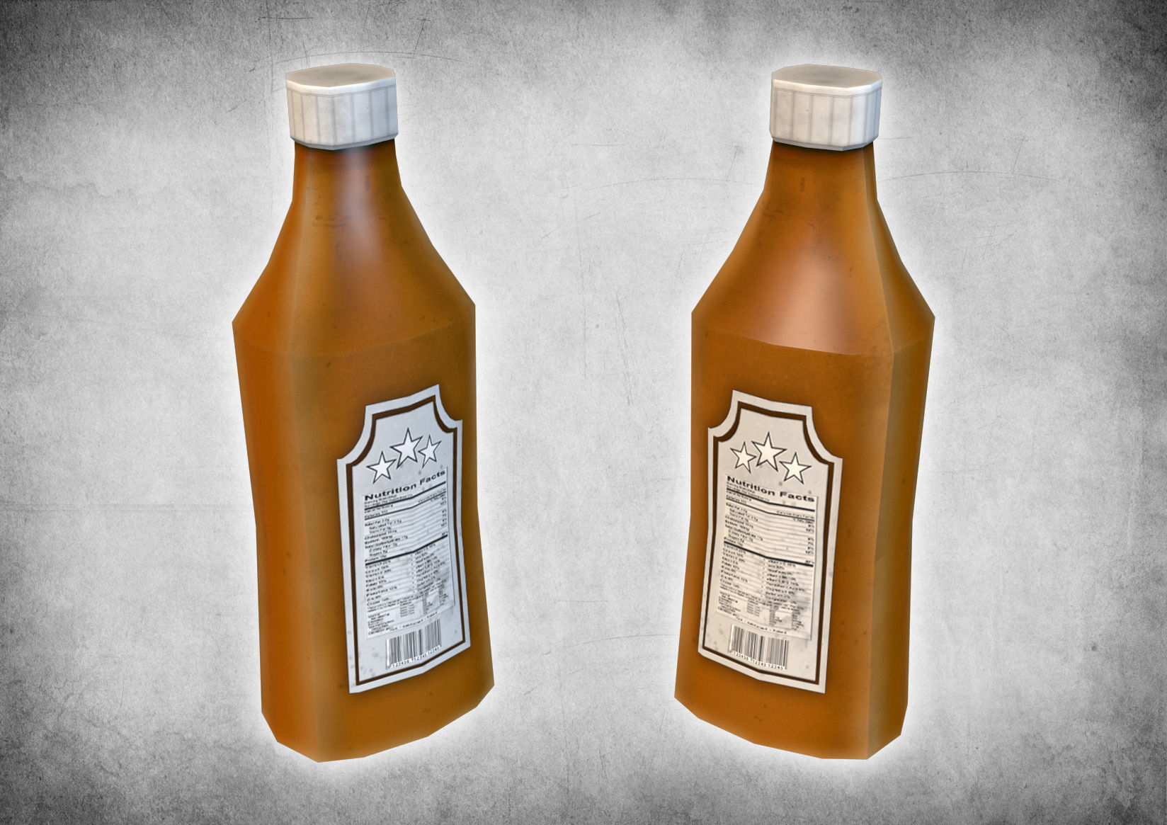 Mustard Bottle Low-poly 3D model_2