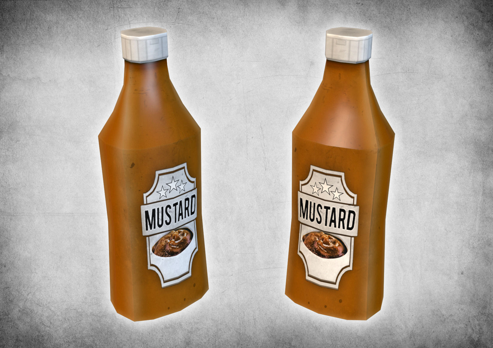 Mustard Bottle Low-poly 3D model_3