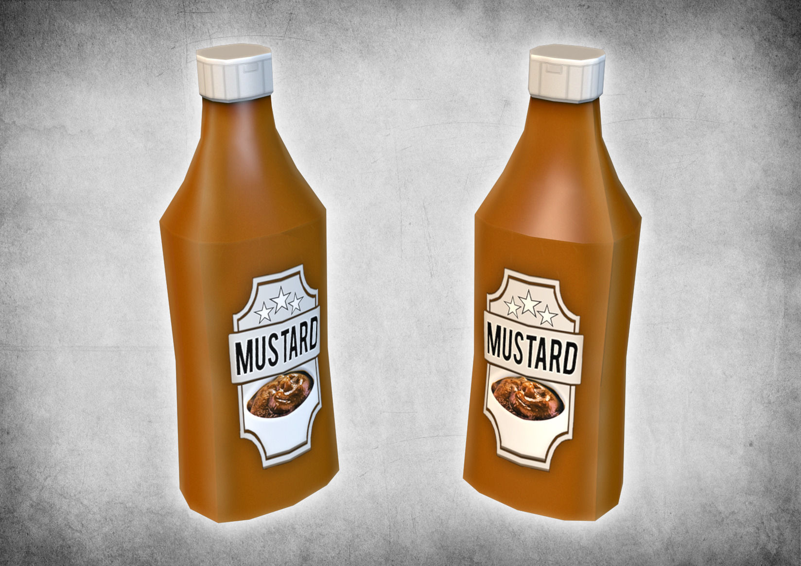 Mustard Bottle Low-poly 3D model_1