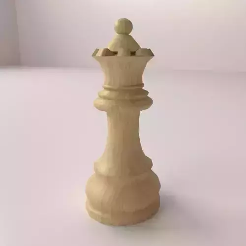 Queen wooden chess piece