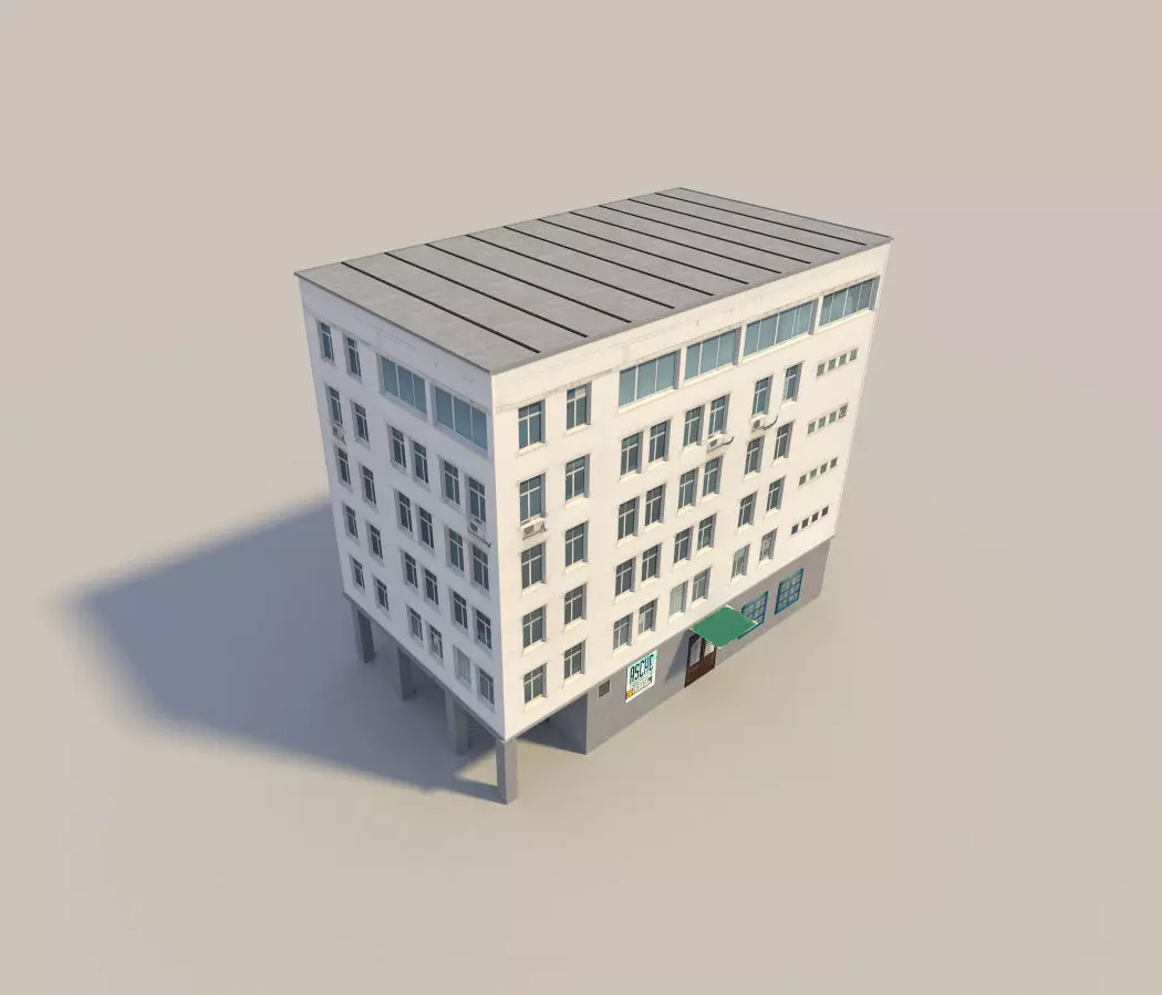 derelict building Low-poly 3D model