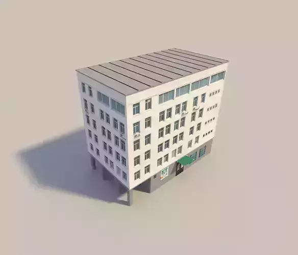 derelict building Low-poly 3D model