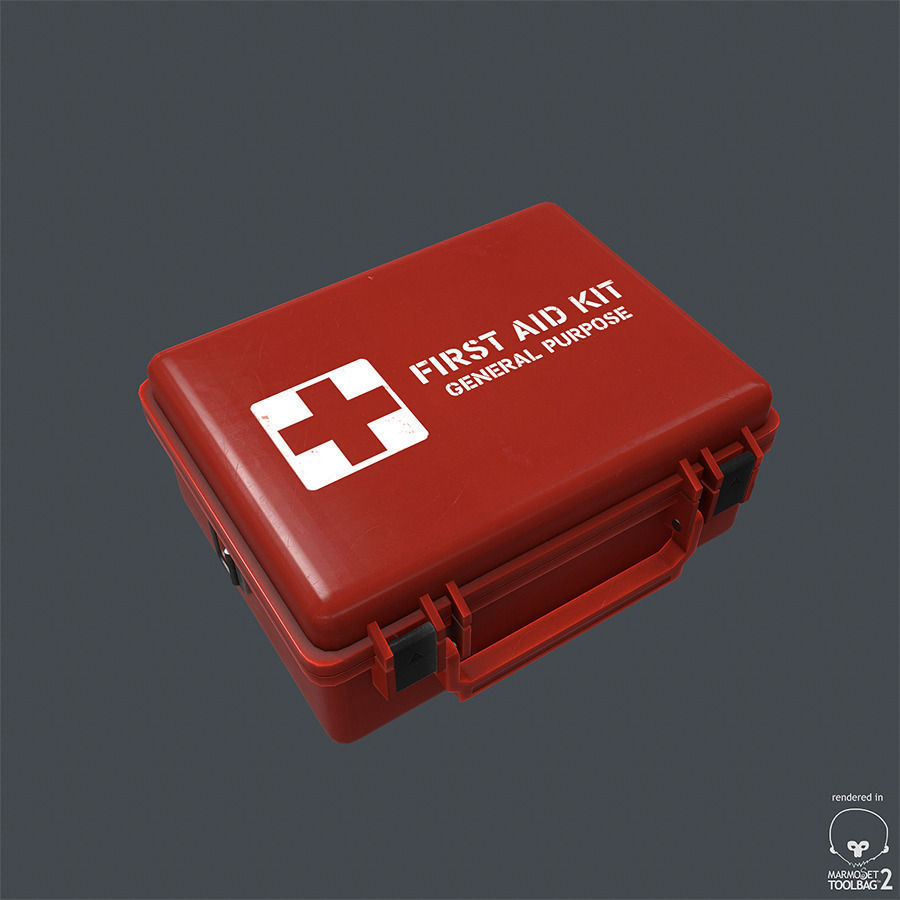First Aid Medical Kit Low-poly 3D model_12
