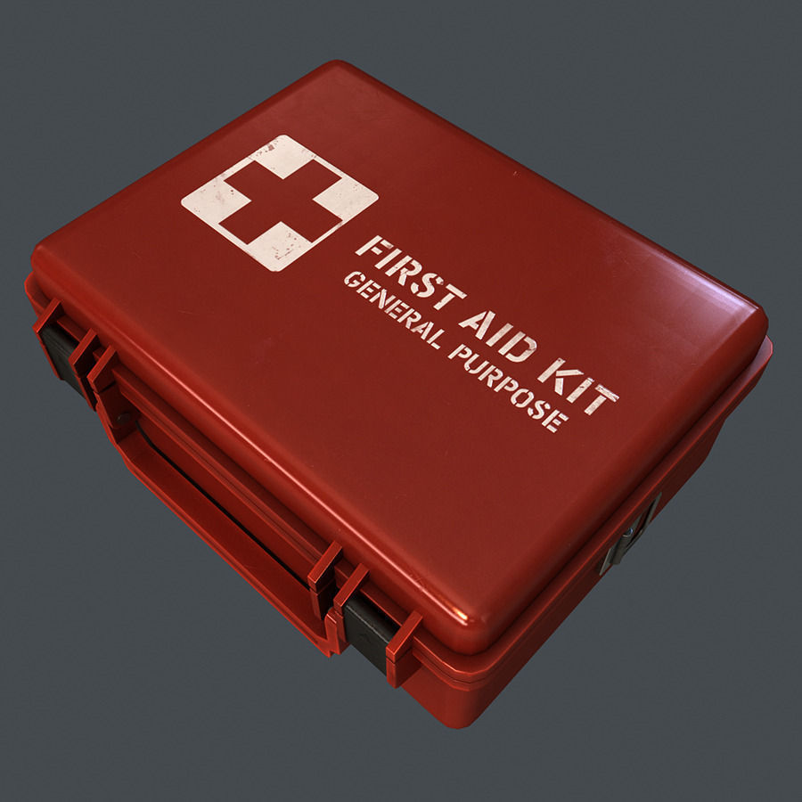 First Aid Medical Kit Low-poly 3D model_1