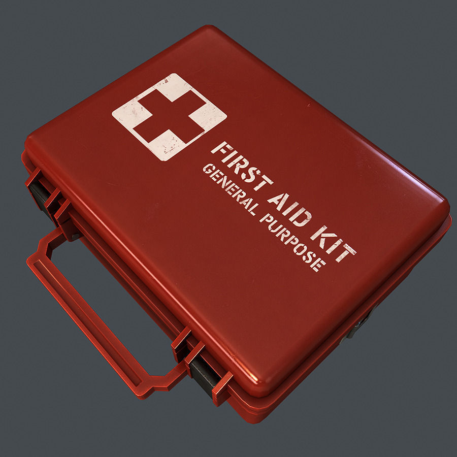 First Aid Medical Kit Low-poly 3D model_8