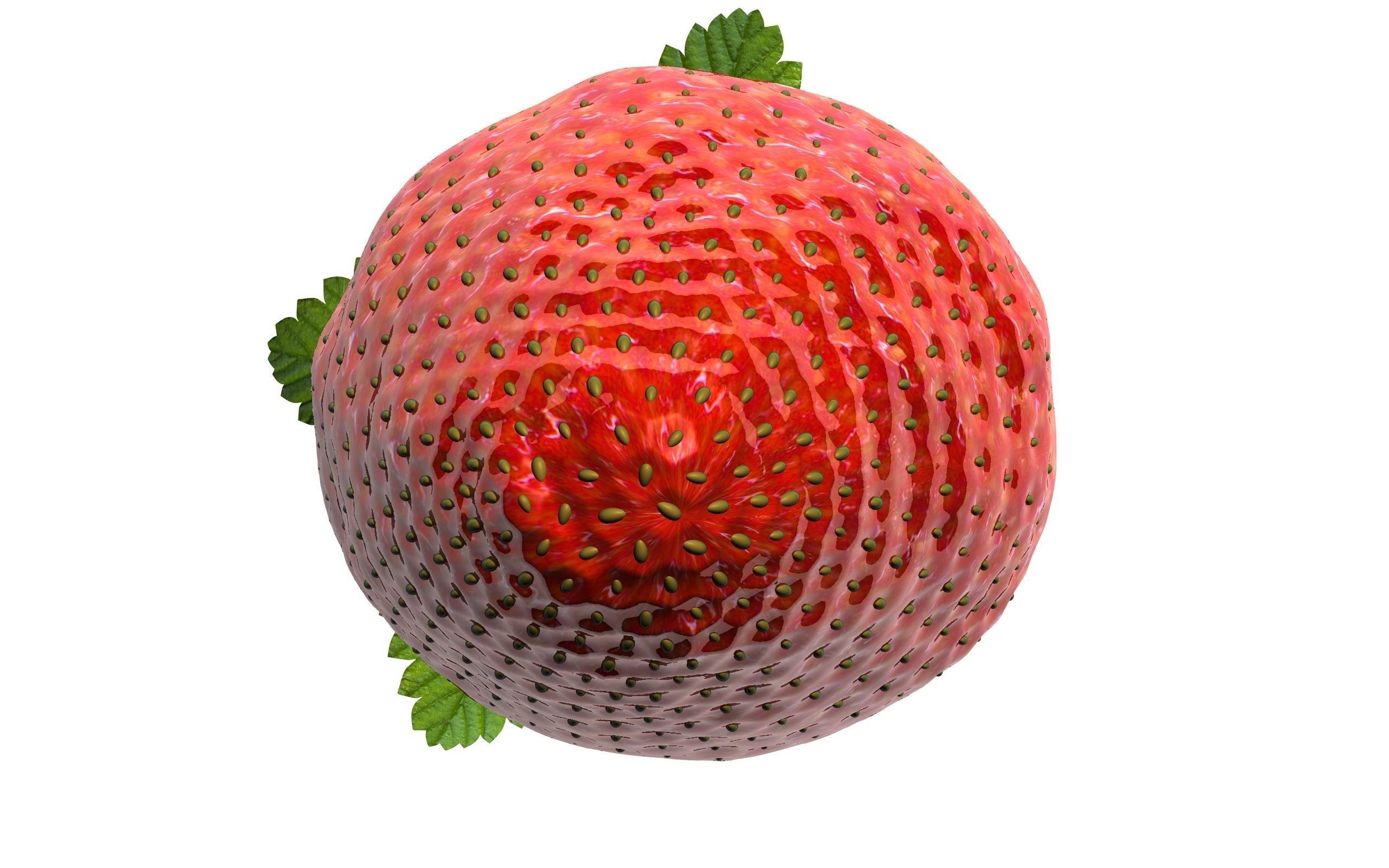 Strawberry on white background 3d illustration for Your Desing 3D model_4