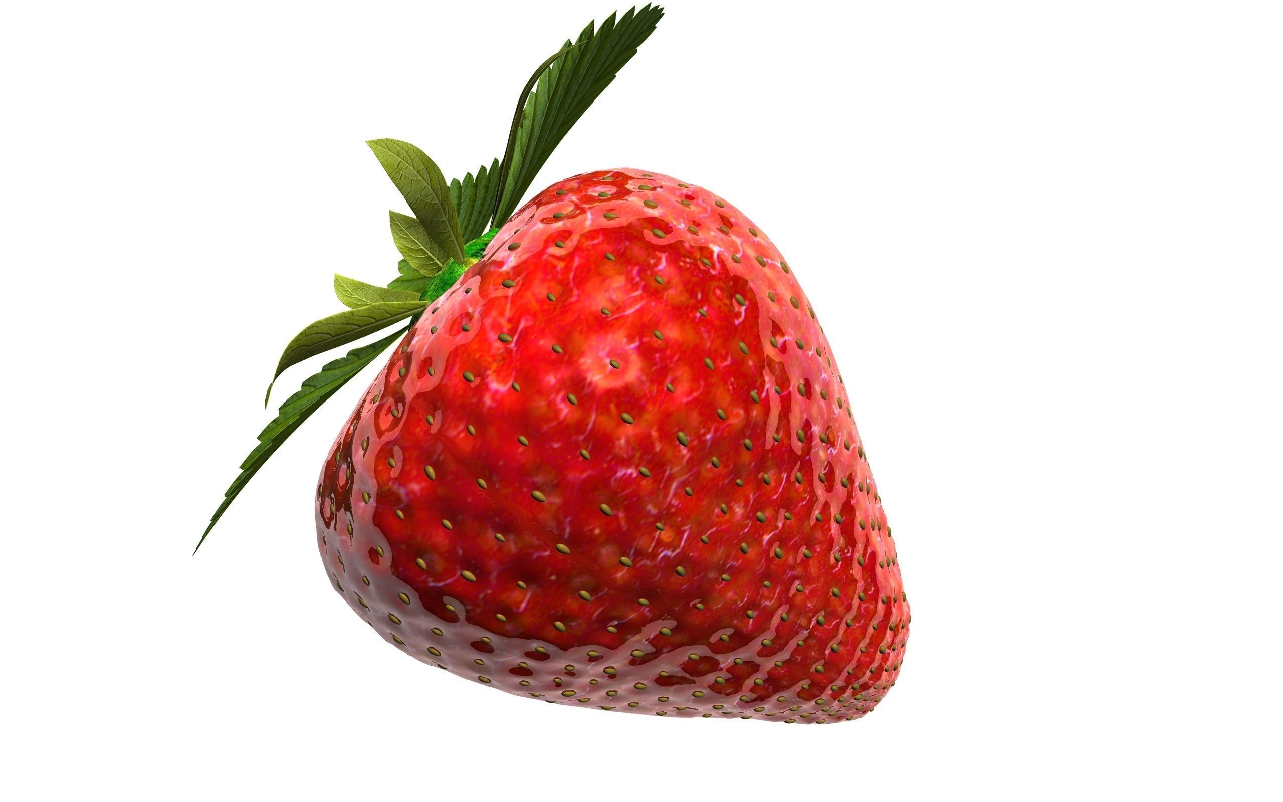 Strawberry on white background 3d illustration for Your Desing 3D model_2