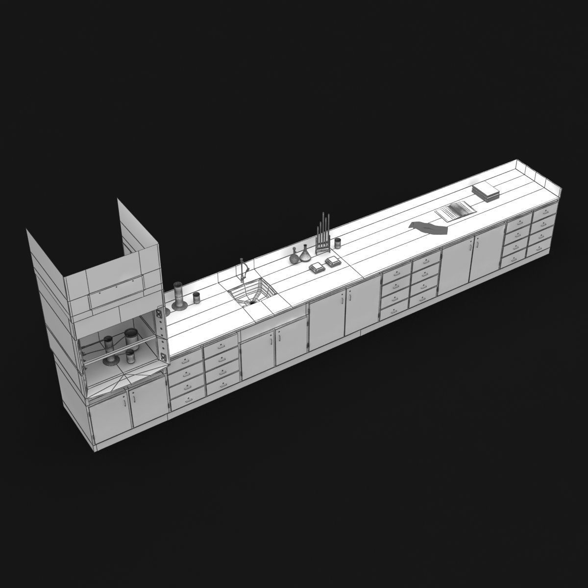 Laboratory Table 02 3D model_13