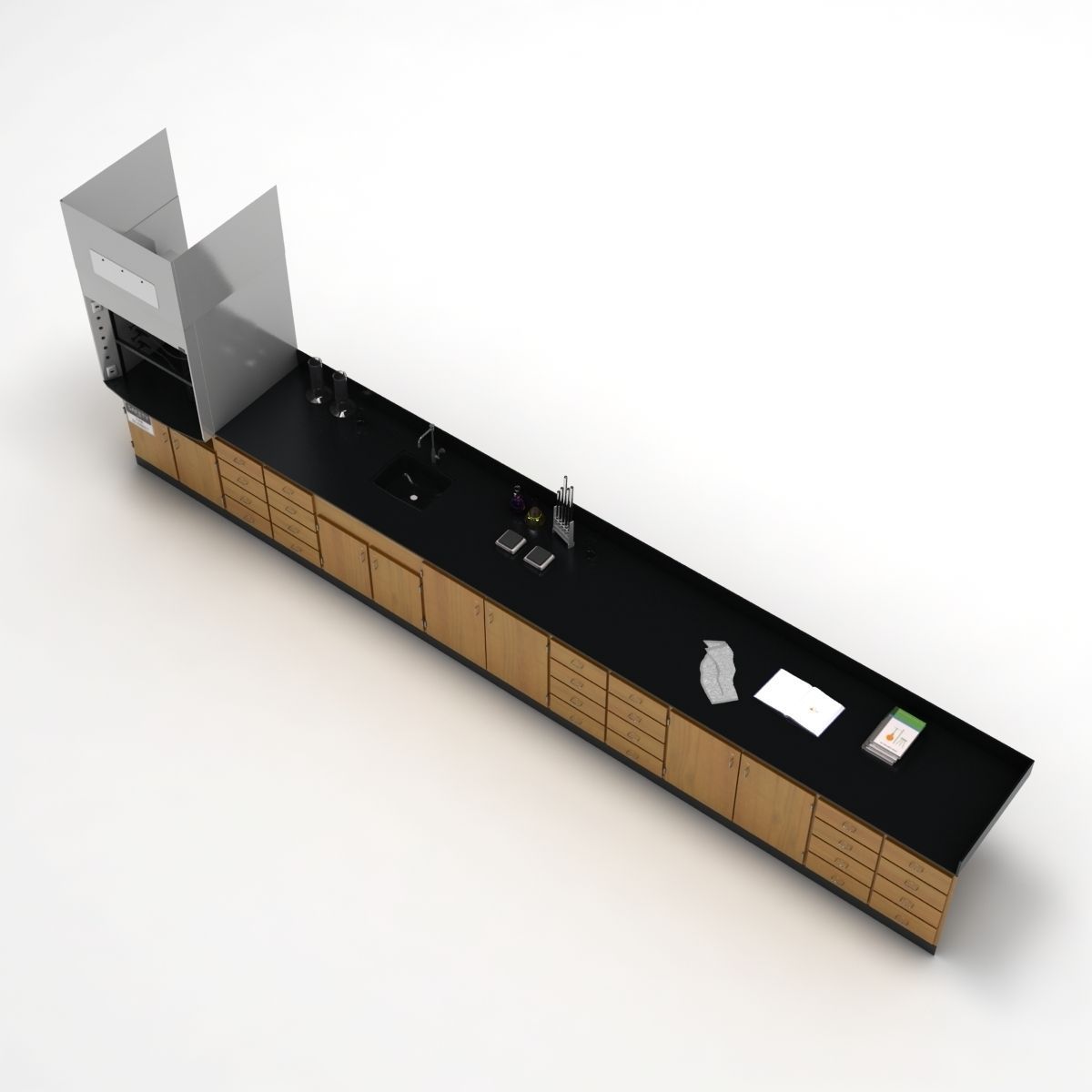Laboratory Table 02 3D model_8
