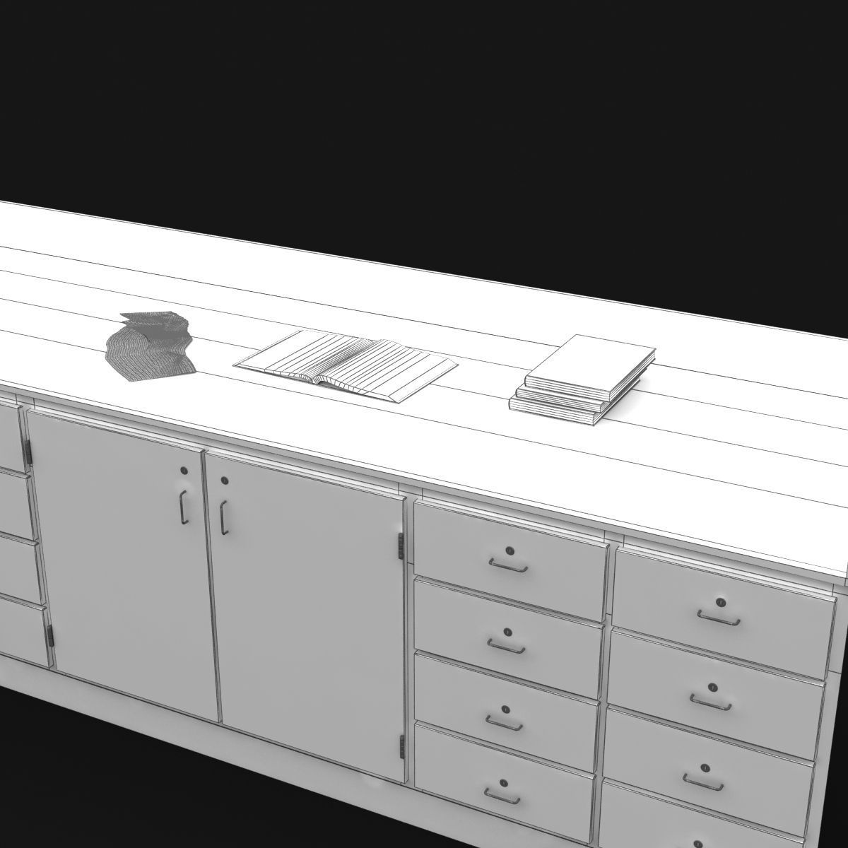 Laboratory Table 02 3D model_12