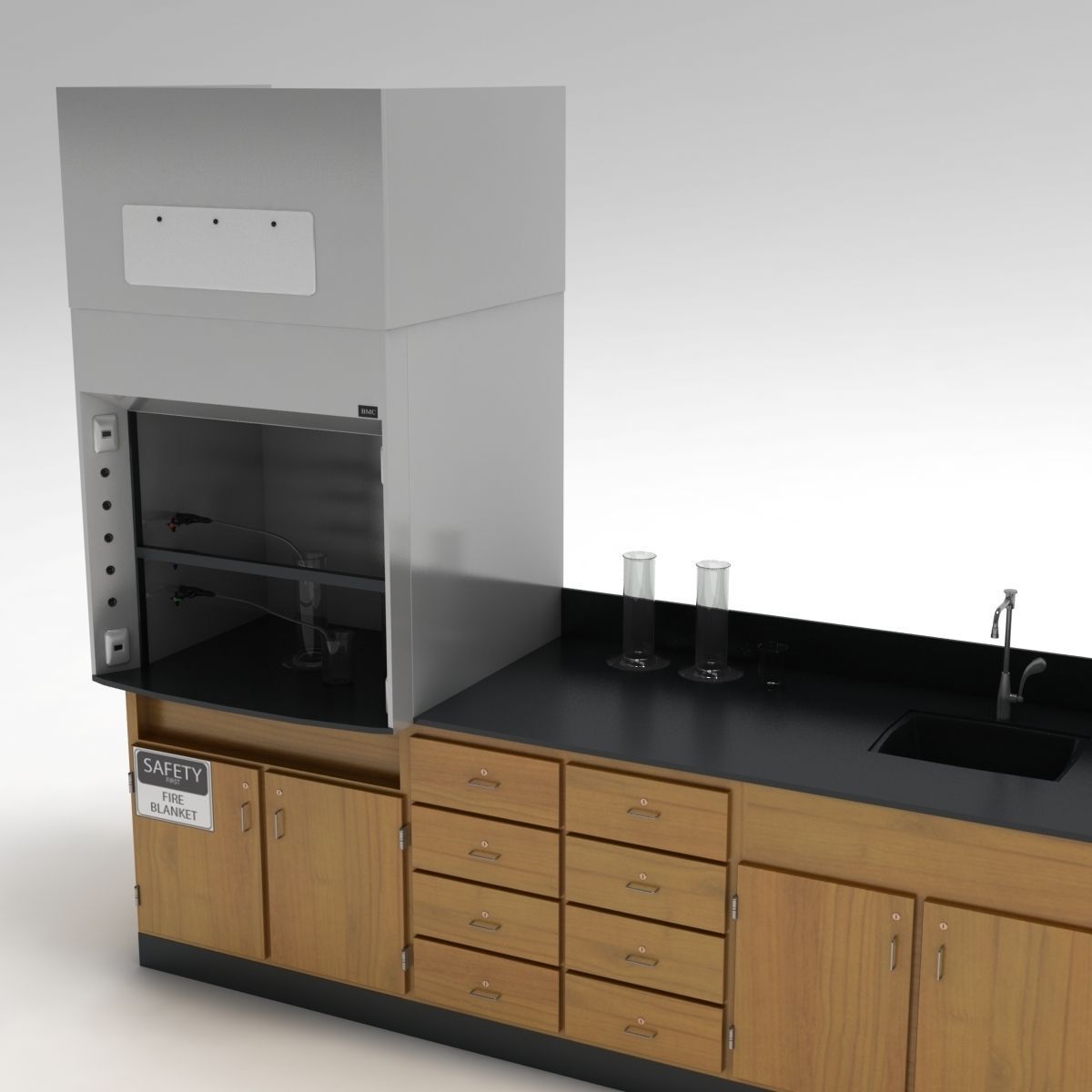 Laboratory Table 02 3D model_6