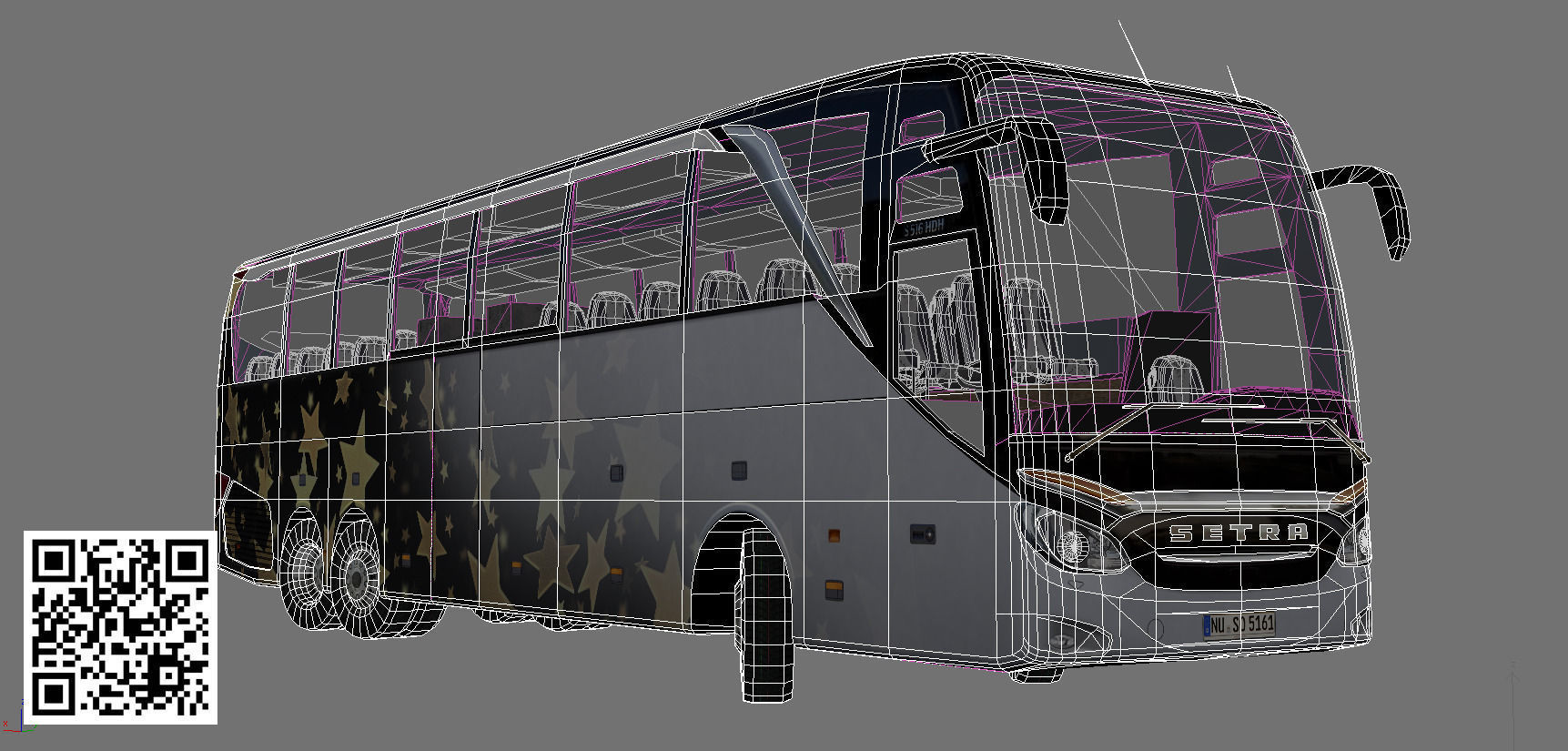 Setra S 516 HDH Low-poly 3D model_9