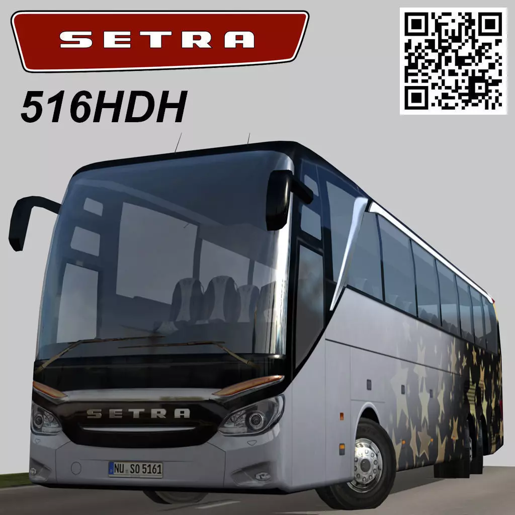 Setra S 516 HDH Low-poly 3D model_0