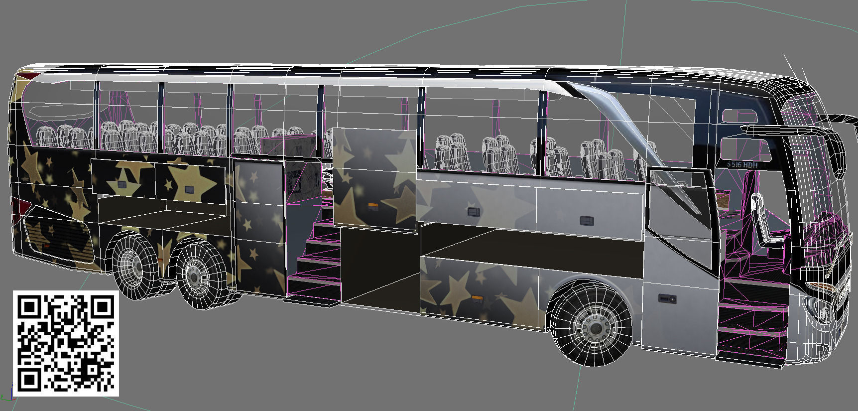Setra S 516 HDH Low-poly 3D model_8