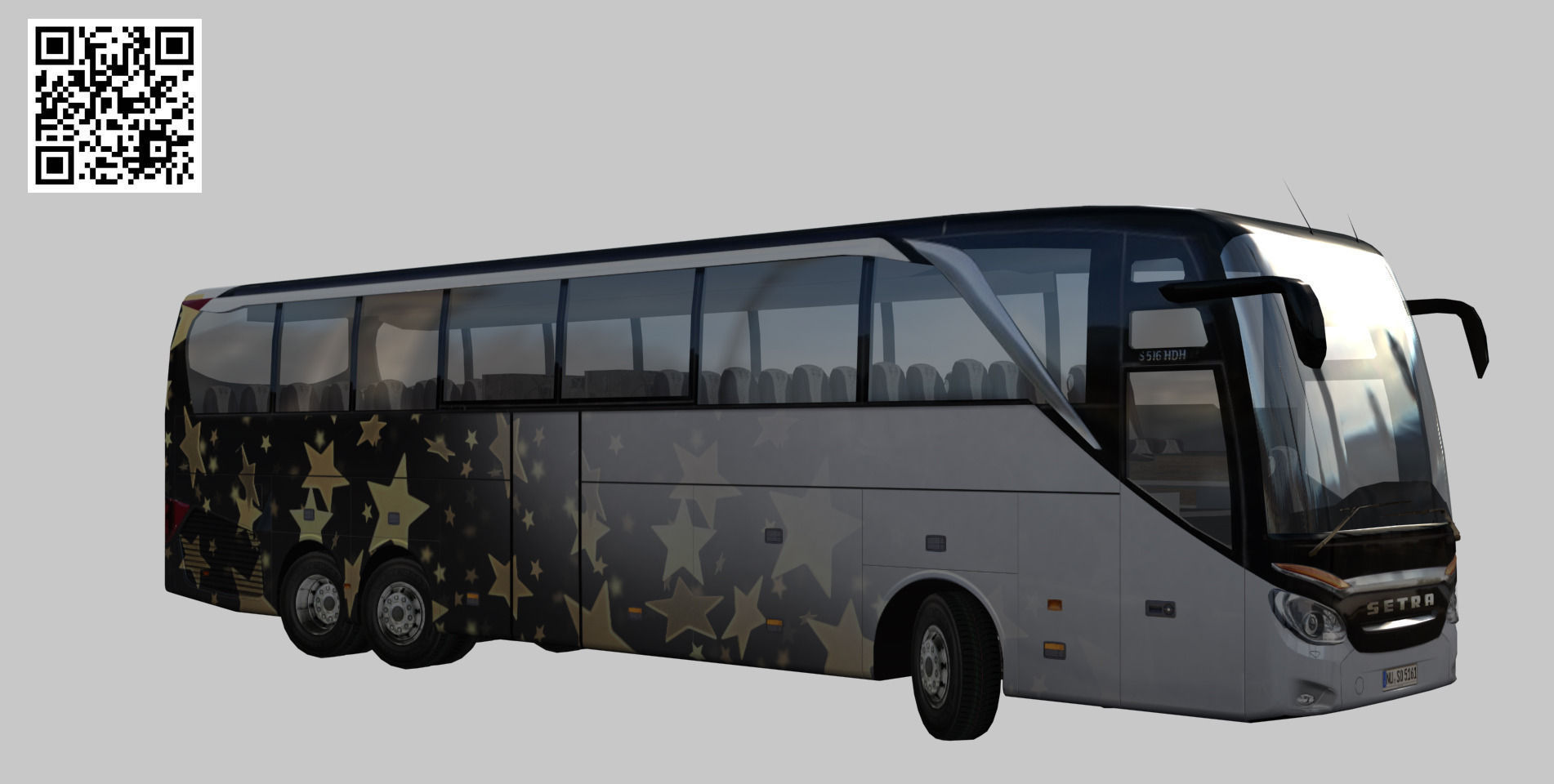 Setra S 516 HDH Low-poly 3D model_2