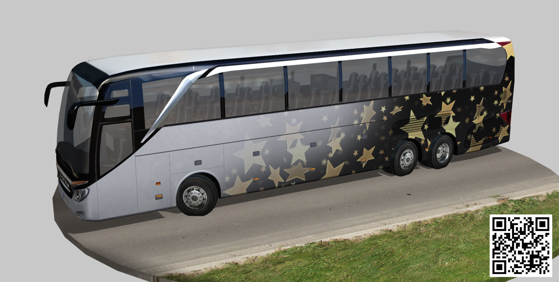 Setra S 516 HDH Low-poly 3D model_1