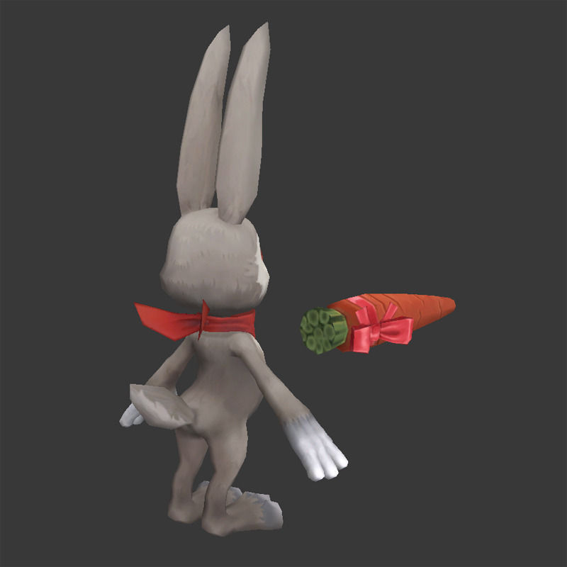rabit Bunny Low Poly Cartoon 3D Model Game ready .max .obj .fbx ...