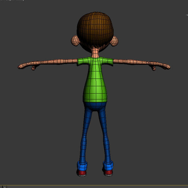 Ronnie cartoon guy rigged 3D model_10