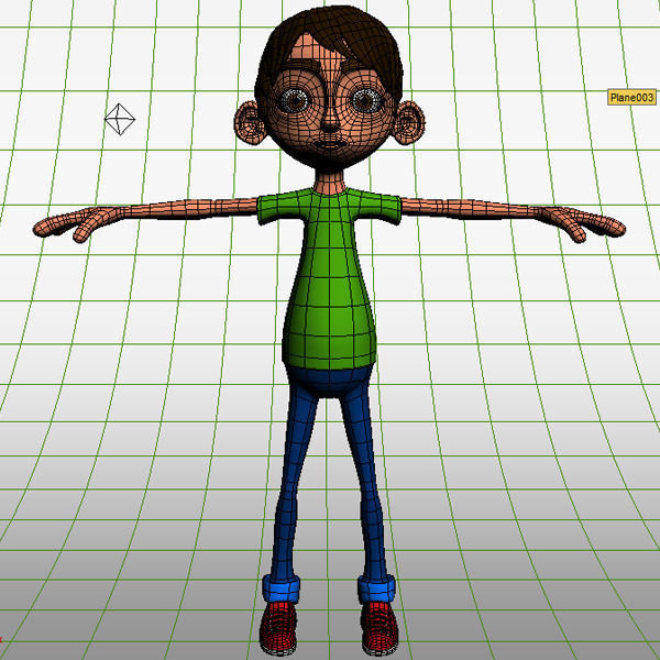 Ronnie cartoon guy rigged 3D model_13
